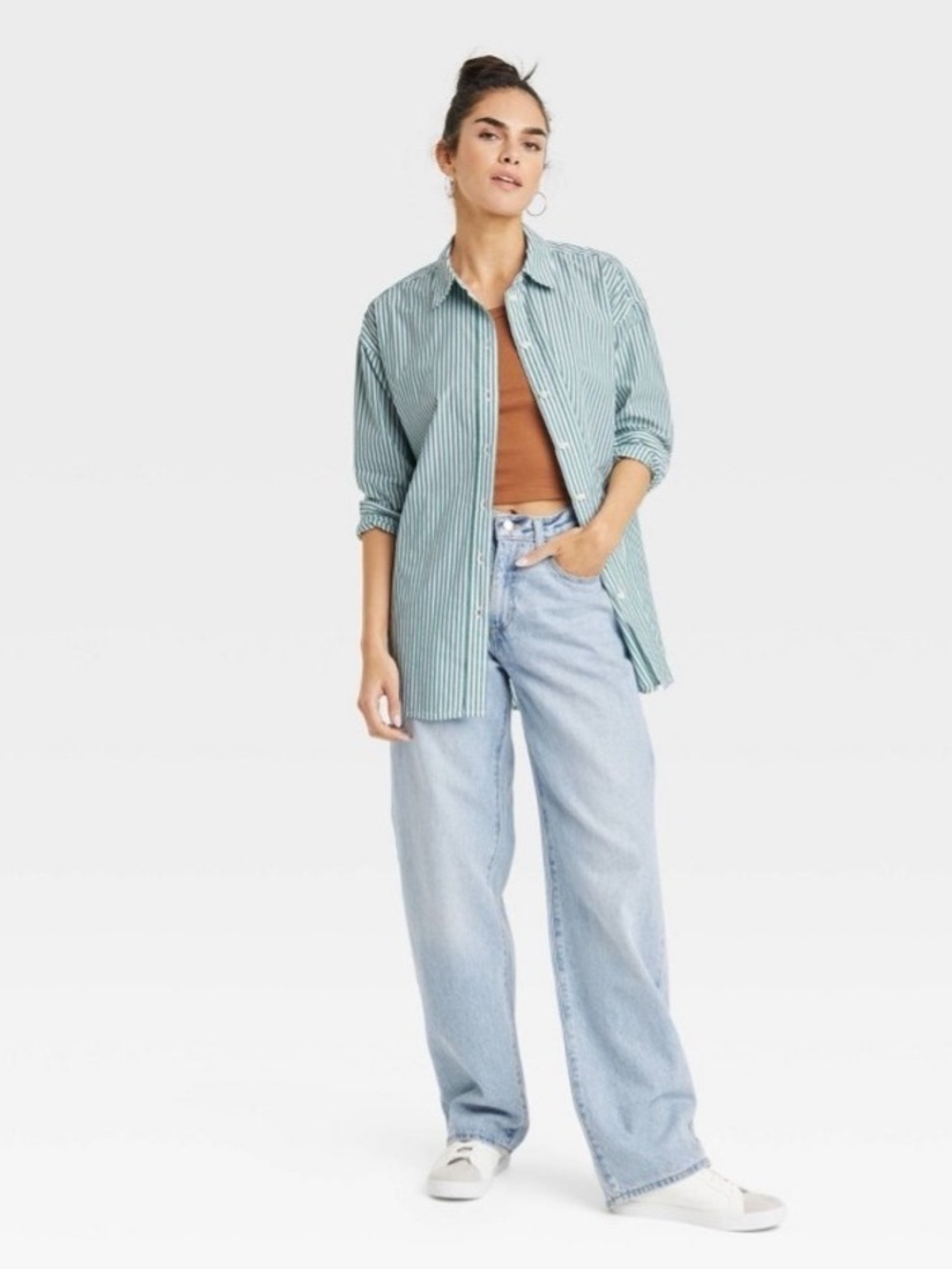 Universal Thread striped button-down shirt - Picture 3 of 4